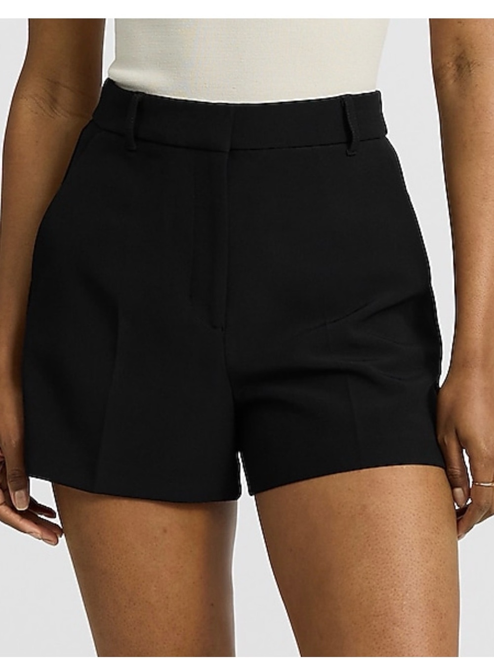 Express Black High-Rise Tailored Shorts